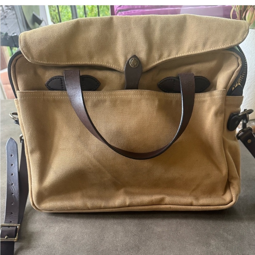 Filson Tan and Brown Men's Briefcase